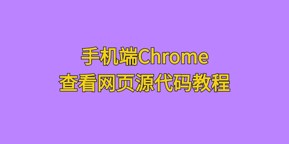 [亲测可用]手机端Chrome查看网页源代码-学社山中人