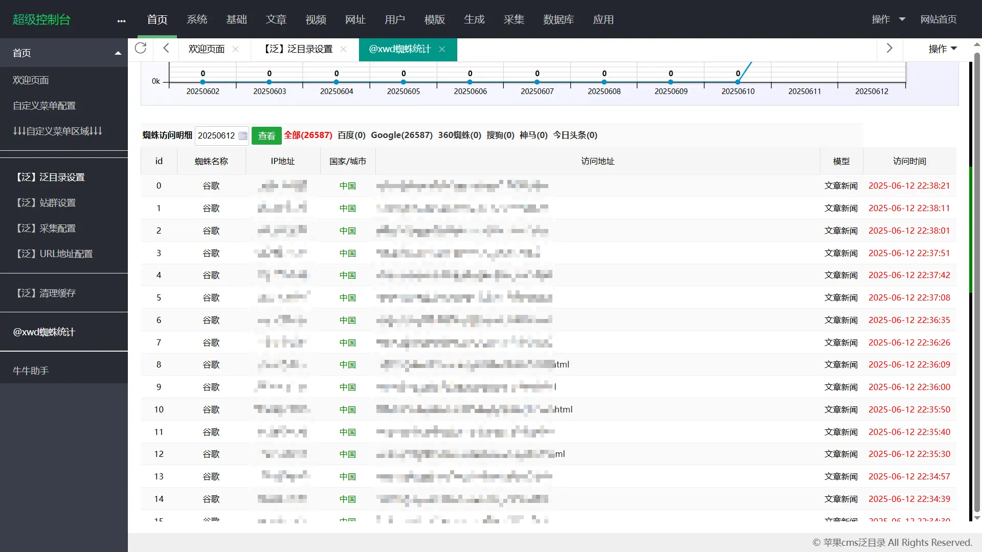 [亲测可用]苹果cmsV10泛目录程序插件+一键采集插件+首涂模板
