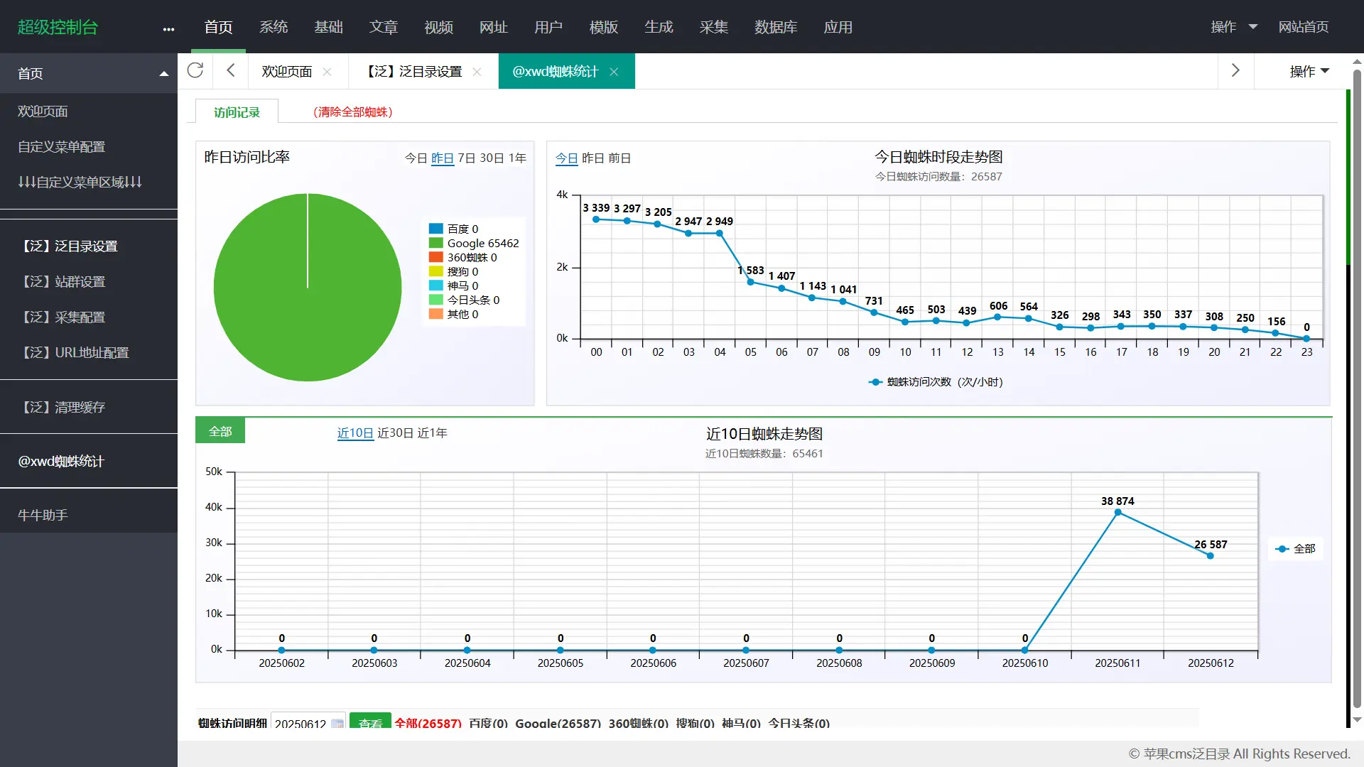 [亲测可用]苹果cmsV10泛目录程序插件+一键采集插件+首涂模板