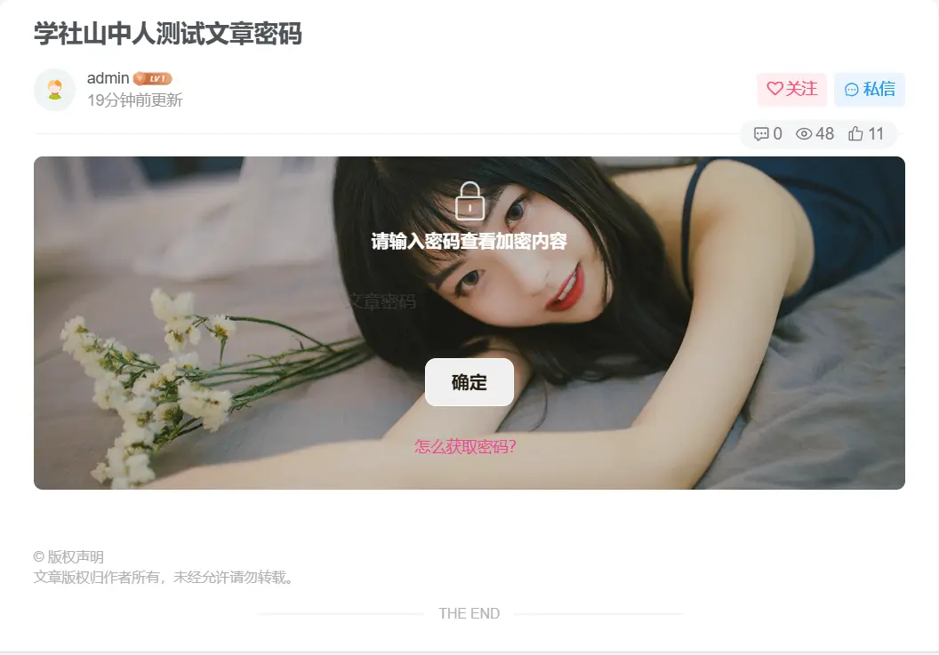 [亲测可用]子比主题给文章加上密码-学社山中人